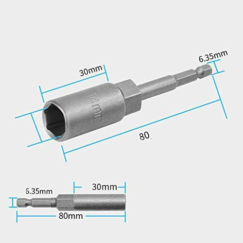 Dopsleutel Bit 7mm - 80mm afmetingen