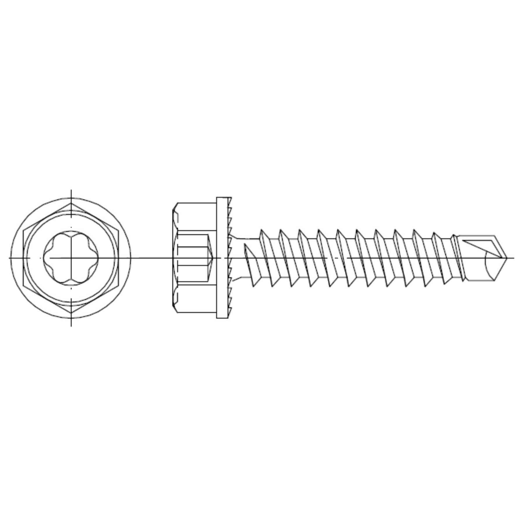 Zelfborende schroef 6.3x38 SW10 Magnetisch - Schroeven Zonnepanelen